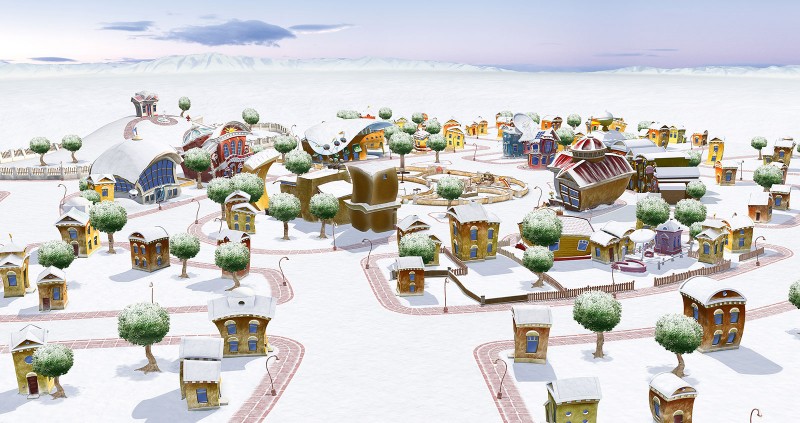 winter in Lazy Town (3D maps)